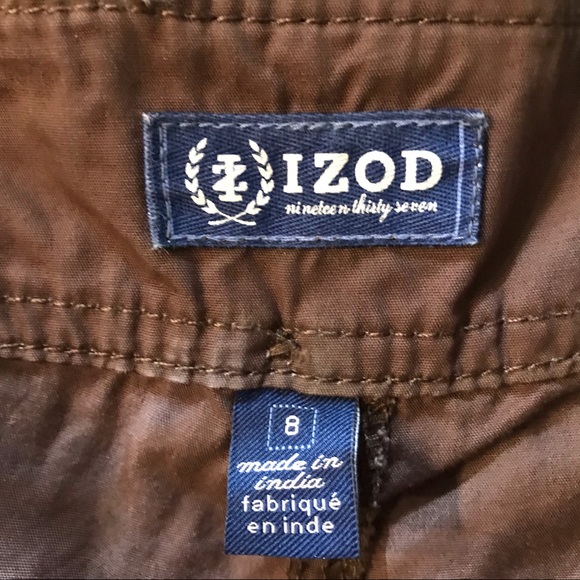SOLD!! IZOD Brown Cargo Pants New with Tags Size 8 - Picture 3 of 4
